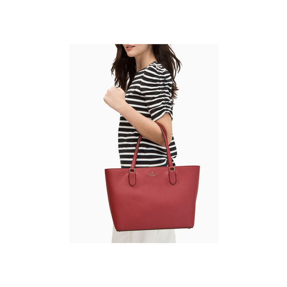 Kate Spade Laurel Way Medium Dally Tote Bag Purse Saffiano Leather Blackberry - Picture 1 of 8